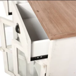 3 Door/2 Drawer Shabby Chic Window Pane Cabinet Antique White/Natural - StyleCraft -Lush Living Store GUEST 4c3a174d 8814 4df6 8895 b13bb60d1263