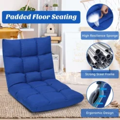 Costway Adjustable 14-Position Floor Chair Folding Lazy Gaming Sofa Lounge Chair GrayBlue Coffee 22 Costway Adjustable 14-Position Floor Chair Folding Lazy Gaming Sofa Lounge Chair GrayBlue Coffee -Lush Living Store GUEST 4c5d2963 a098 4b77 9573 acb7234ac43c