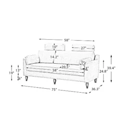 Jorgelina 75" Sofa For Living Room With Solid Wooden Legs | ARTFUL LIVING DESIGN -Lush Living Store GUEST 4ca7e8bd a588 4501 9fc9 09a0da90c651