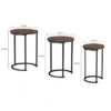 Hastings Home Round End Tables With Woodgrain-Look And Black Metal Base, Gray/Brown, Set Of 3 -Lush Living Store GUEST 4cbfa136 6f88 415e b10e 6e7abd67031c