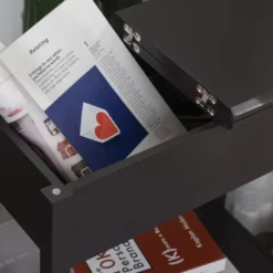 HOMCOM End Side Table, Flip Top Design With Storage Hinge Cabinet, Bottom Shelf, And Sturdy Base For Living Room Bedroom, Dark Coffee -Lush Living Store GUEST 4cdbe41e e59d 4a4f 9f2a caf9f238394c