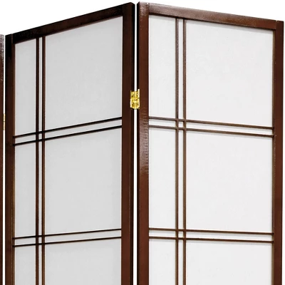 6 Ft. Tall Double Cross Shoji Screen - Walnut (6 Panels) 4 6 Ft. Tall Double Cross Shoji Screen - Walnut (6 Panels) - Image 2