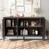 Modern Sideboard, Buffet Storage Cabinet With Tempered Glass Doors And Adjustable Shelves-ModernLuxe -Lush Living Store GUEST 4da09824 8a01 4d90 8a9e a184fd97eebe