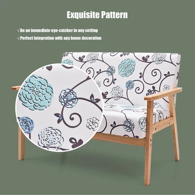 Costway Modern Fabric Loveseat Sofa Couch Upholstered 2-Seat Wood Armchair 9 Costway Modern Fabric Loveseat Sofa Couch Upholstered 2-Seat Wood Armchair - Image 7