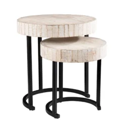 Set Of 2 Highio Nesting Side Tables White/Black - Aiden Lane -Lush Living Store GUEST 4ddb6261 e0d1 4946 aa12 0d3293643905