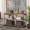 Bardot Wood And Metal 3 Tier Console Table Walnut Brown/Black - Baxton Studio -Lush Living Store GUEST 4e749a4d cfd1 42bb 9a36 9f0748bfa07b