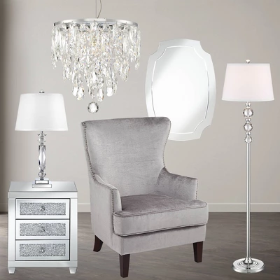 Studio 55D Modern Mirrored Rectangular Accent Side End Table 20" X 14" With 3-Drawer Silver Glass Crystal Living Room Home House 9 Studio 55D Modern Mirrored Rectangular Accent Side End Table 20" X 14" With 3-Drawer Silver Glass Crystal Living Room Home House - Image 7