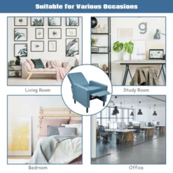 Costway Mid-Century Push Back Recliner Chair Fabric Tufted Single Sofa W/Footrest -Lush Living Store GUEST 4eddd1be 2ecc 4426 b094 967a133b6338