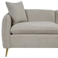 Velvet Upholstered Sofa With Armrest Pockets, 2 Pillows And Golden Metal Legs-ModernLuxe -Lush Living Store GUEST 4f0e778f 8dbd 4872 97bd 26d266be410c