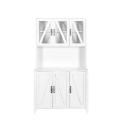 Large Freestanding Storage Cabinet With Glass Doors, Drawers And Open Shelves - ModernLuxe -Lush Living Store GUEST 4fba2b0a 1143 4704 a5f6 7c5835b75084