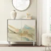 Lucy 2 Door Abstract Modern Accent Chest Silver - Madison Park -Lush Living Store GUEST 4fdb2de2 e878 40d7 9ee7 9162d4276997