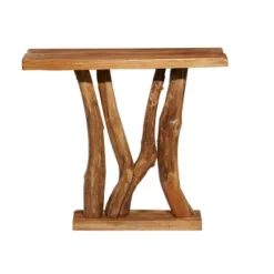 Contemporary Teak Wood Console Table Brown - Olivia & May 8 Contemporary Teak Wood Console Table Brown - Olivia & May -Lush Living Store GUEST 5037319e 464a 418a a56f ca5433f1b82a