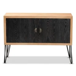 Denali Wood And Metal Storage Cabinet Brown/Black - Baxton Studio -Lush Living Store GUEST 50411374 3341 4381 8fa6 5474512b3a23