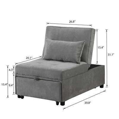 Pull Out Sleeper Sofa With Pillow - ModernLuxe 4 Pull Out Sleeper Sofa With Pillow - ModernLuxe - Image 2