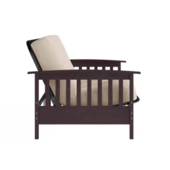 Full Size Holly Espresso Wood Arm Futon Frame With 6" Microfiber Mattress Tan - Room & Joy -Lush Living Store GUEST 50b30d4a c994 4547 8edf 9da6cb84b9a5