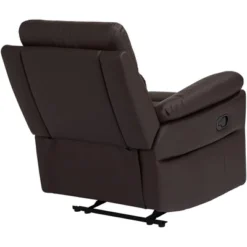 Elm Lane Newport Dark Brown Faux Leather Recliner Chair Modern Armchair Comfortable Push Manual Reclining Footrest For Bedroom Living Room Reading -Lush Living Store GUEST 50c2b268 20f6 4a61 bd93 4b53f0060208