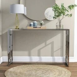 Stagge Glam Rectangle Sofa Table Chrome - HOMES: Inside + Out -Lush Living Store GUEST 50e296d7 4fa2 46f3 82e6 8a9c3e108d25