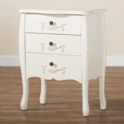 Eliya Wood 3 Drawer Storage Cabinet White - Baxton Studio -Lush Living Store GUEST 515a640a 41c0 4116 8c04 0592c132987e