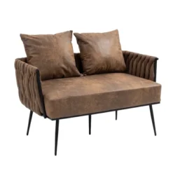 Modern Accent Metal Frame Tufted Sofa With Arms - ModernLuxe -Lush Living Store GUEST 515ae923 d5d3 4c22 8d32 1b87ade72d1a