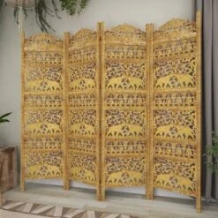 Traditional 4 Panel Fine Carved Room Divider Screen Gold - Olivia & May -Lush Living Store GUEST 5167f9d7 3e08 49c6 9ba2 d81168c943da
