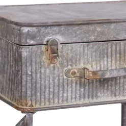 Distressed Metal Suitcase Side/End Table - Foreside Home And Garden -Lush Living Store GUEST 517cede2 0173 4bd1 b043 bb062ba55b54