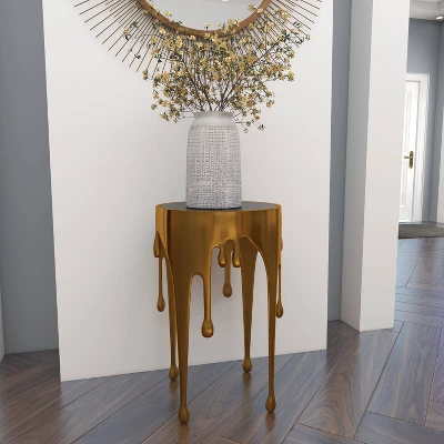 Contemporary Aluminum Melting Accent Table - Olivia & May 11 Contemporary Aluminum Melting Accent Table - Olivia & May - Image 9