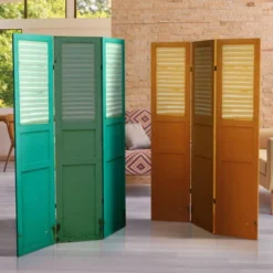 6" Double Sided Distressed Door Panel Canvas Room Divider Green - Oriental Furniture -Lush Living Store GUEST 5183116f 9ba3 415d b17a 7605646a34b0