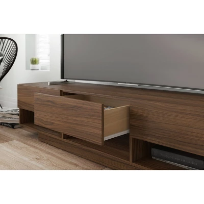 Rustik 3 Drawer TV Stand For TVs Up To 80" Brown - Nexera 4 Rustik 3 Drawer TV Stand For TVs Up To 80" Brown - Nexera - Image 2