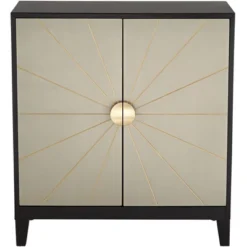 55 Downing Street Hermes 35 1/4" Wide Gray And Gold Wooden 2-Door Cabinet -Lush Living Store GUEST 51e675e9 4da6 41c7 908e a1240d02501b