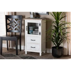Faron Finished Wood 2 Drawer Storage Cabinet White/Oak Brown - Baxton Studio 15 Faron Finished Wood 2 Drawer Storage Cabinet White/Oak Brown - Baxton Studio -Lush Living Store GUEST 5200ec2d 92c2 472a a2ab 9162e546060b