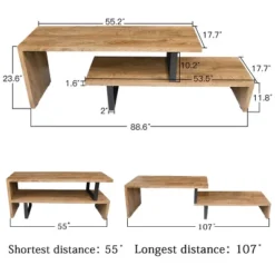 Constance 90° Rotation And Wide Extension Length From 55" To 107" Rectangle Console Table-The Pop Maison -Lush Living Store GUEST 521dce40 254a 49d1 bbaa 907e8c2b7b43