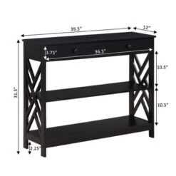 Titan 1 Drawer Console Table With Shelves - Breighton Home -Lush Living Store GUEST 52612be8 22a2 4c88 aadc ed27d5680833
