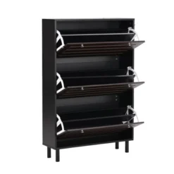 Freestanding Shoe Cabinet With Hooks, 3 Flip Drawers And Adjustable Panels - ModernLuxe -Lush Living Store GUEST 52dca593 d076 4482 90fe c5dcfc3d8e68