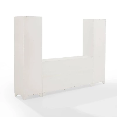 3pc Tara Entertainment Set With Open Shelving Distressed White - Crosley 9 3pc Tara Entertainment Set With Open Shelving Distressed White - Crosley - Image 7