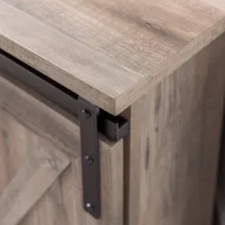 Robinson Rustic Transitional Sliding Barn Door Corner TV Stand For TVs Up To 58" - Saracina Home -Lush Living Store GUEST 532d90b0 fc0b 44f6 8ab1 bed1386fd216