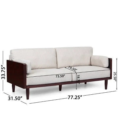 Sofia Mid-Century Modern Upholstered 3 Seater Sofa - Christopher Knight Home 11 Sofia Mid-Century Modern Upholstered 3 Seater Sofa - Christopher Knight Home - Image 9