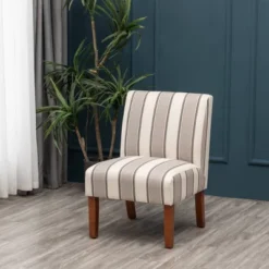 Armless Slipper Accent Chair Striped - WOVENBYRD -Lush Living Store GUEST 5383155d 9b7e 4a92 8cdc 0ade00b504e2