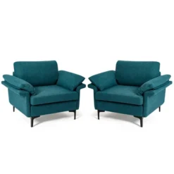 Costway Set Of 2 Fabric Accent Armchair Upholstered Single Sofa W/ Metal Legs -Lush Living Store GUEST 5402149d 1365 4d1b b972 160841ad1393
