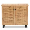 Winda Wood 2 Door Shoe Cabinet Oak Brown/Black - Baxton Studio -Lush Living Store GUEST 54798961 2ad3 4586 a236 2510d17369c0