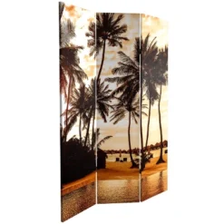 6" Double Sided Sunset Palms Canvas Room Divider Blue - Oriental Furniture -Lush Living Store GUEST 54af571d c8be 4370 b238 bf4884310892