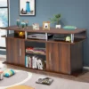 Costway 63'' TV Stand Entertainment Console Center W/ 2 Cabinets Up To 70'' BlackWalnut -Lush Living Store GUEST 55189db6 4ba2 4bb3 81e0 ce2620f5d4cc