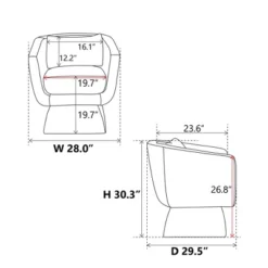 28"W Swivel Accent Sofa Chair, 360 Degree Leisure Club Chair-ModernLuxe -Lush Living Store GUEST 553138e6 2e1d 4ce3 8811 29d96c64e5d5