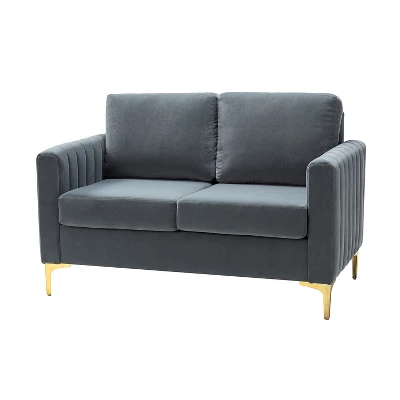 Cephisus 52.4" Contemporary Loveseat For Living Room And Bedroom Comfy Velvet 2-Seater Sofa With Metal Legs | KARAT HOME 15 Cephisus 52.4" Contemporary Loveseat For Living Room And Bedroom Comfy Velvet 2-Seater Sofa With Metal Legs | KARAT HOME - Image 13