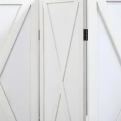 HOMCOM 4-Panel Folding Room Divider, 5.6 Ft Tall Freestanding Paulownia Wood Privacy Screen Panels For Indoor Bedroom Office -Lush Living Store GUEST 5571af7a 6998 4614 9487 238a5500e664