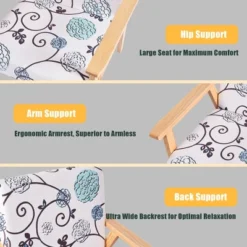 Costway Modern Accent Armchair Fabric Lounge Chair W/Rubber Wood Leg White&Blue Floral 17 Costway Modern Accent Armchair Fabric Lounge Chair W/Rubber Wood Leg White&Blue Floral -Lush Living Store GUEST 55bb53c8 04be 41cc b1d2 fd390323e70e