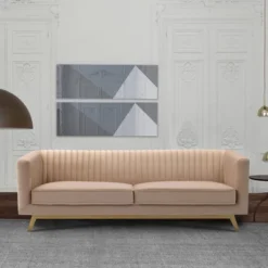 Modern Velvet Sofa Beige - Armen Living -Lush Living Store GUEST 560e08f0 ea13 4d5d 8aba c8182e56b70d