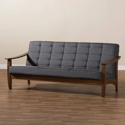 Larsen Wood Sofa Gray - Baxton Studio 7 Larsen Wood Sofa Gray - Baxton Studio - Image 5