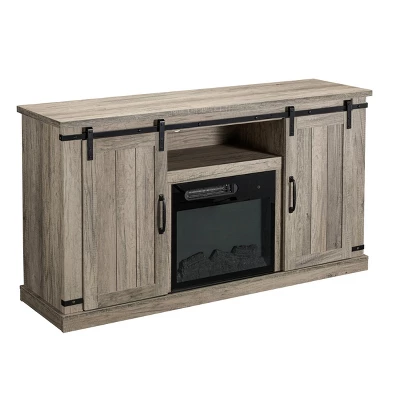 Sliding Doors Electric Fireplace TV Stand For TVs Up To 60" Antique Gray Oak - Home Essentials 12 Sliding Doors Electric Fireplace TV Stand For TVs Up To 60" Antique Gray Oak - Home Essentials - Image 10