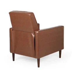 Mervynn Mid-Century Modern Button Tufted Recliner Cognac Brown/Dark Espresso - Christopher Knight Home -Lush Living Store GUEST 56daf4ad 24b2 4413 9b53 868869217249