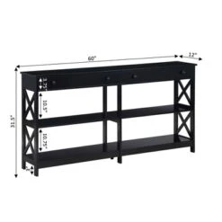 60" Oxford 2 Drawer Console Table With Shelves - Breighton Home -Lush Living Store GUEST 57616e4d fd95 4001 9d46 111e1d0fb943